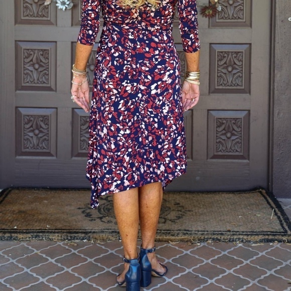 London Times Maggy London Dress In Navy And Rust, Size-8, NWT - Picture 2 of 4